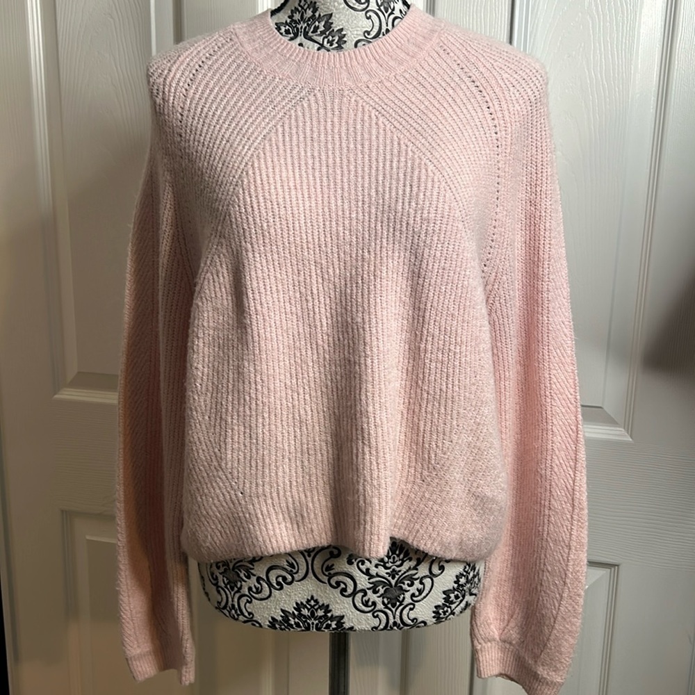 Topshop‎ Pink Boxy Sweater Fuzzy 2 Oversize